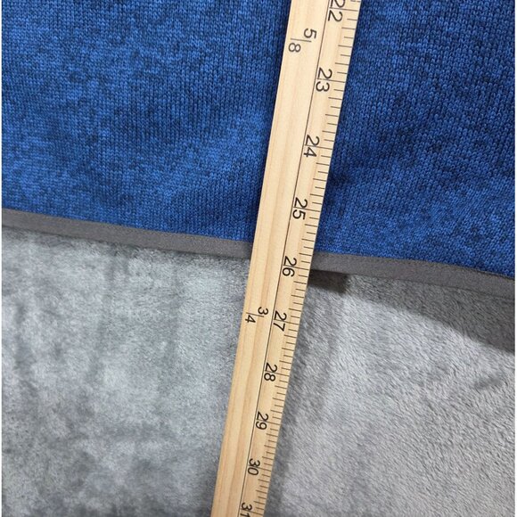 LL Bean Sweater Fleece Mens Medium Blue Snap Closure Pockets Pullover - Picture 8 of 8